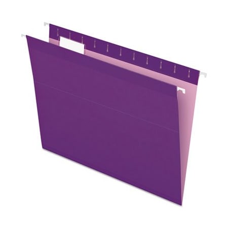 Tops Business Forms Pendaflex, COLORED REINFORCED HANGING FOLDERS, LETTER SIZE, 1/5-CUT TAB, VIOLET, 25PK 415215VIO